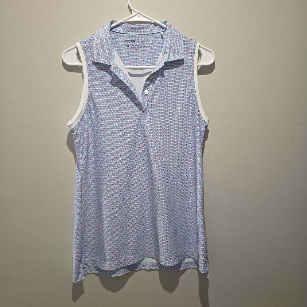 Peter Millar Women's Pickleball Pattern Sleeveless Performance Golf Polo